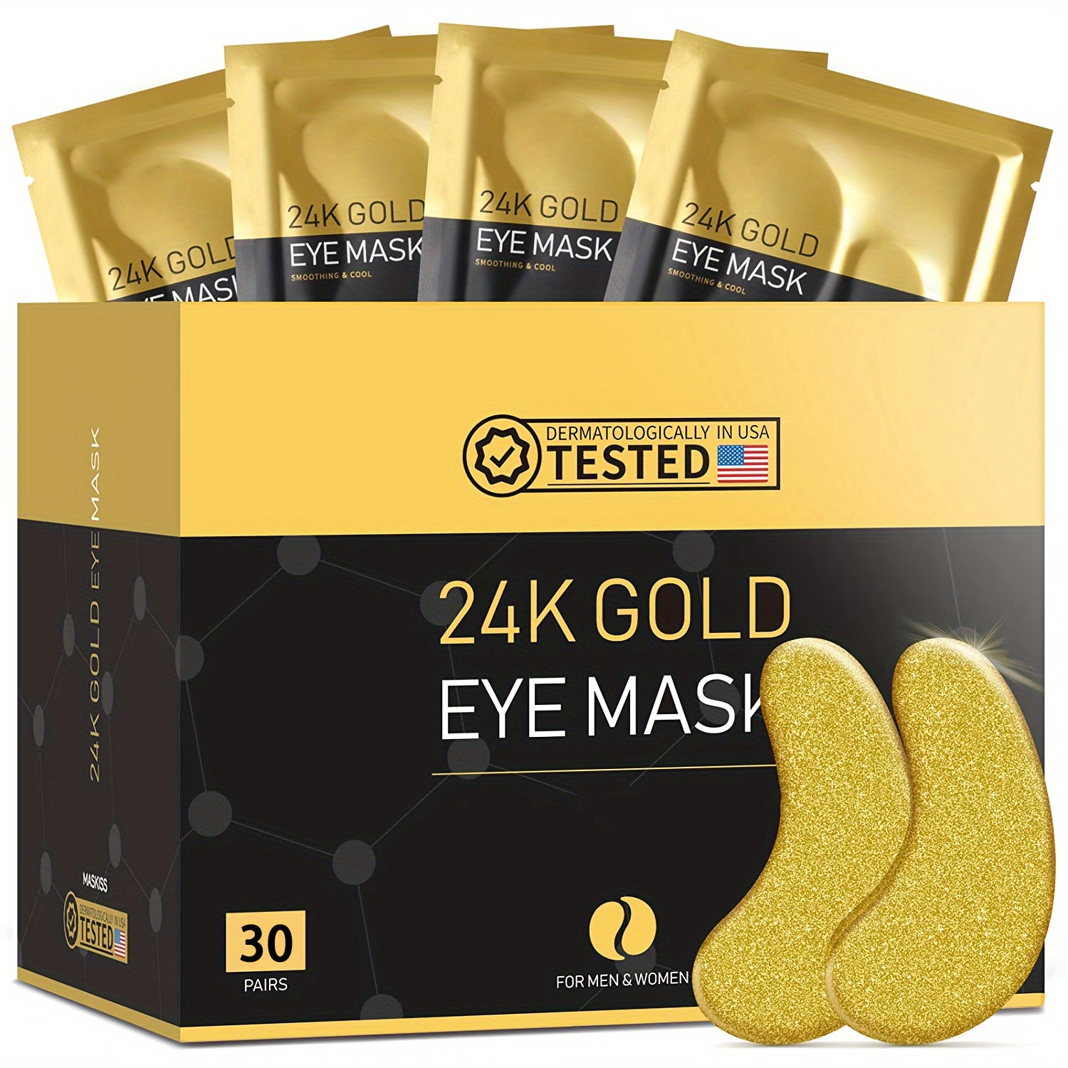 24k Gold Plated Eye Patches - Hyaluronic Acid