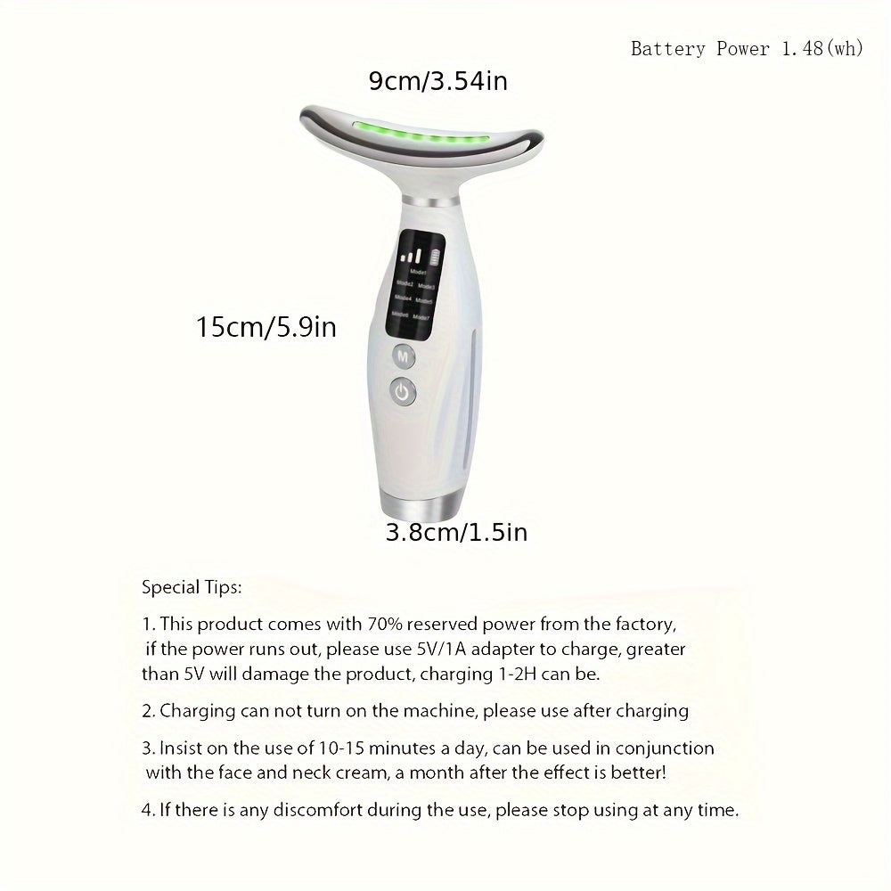 LED & Heated Wand for Face and Neck Therapy - Wrinkles - Skin Health