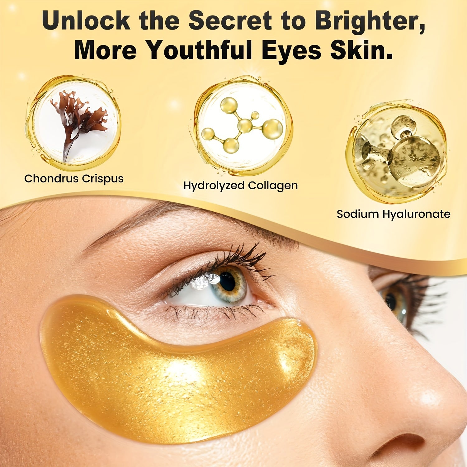 24k Gold Plated Eye Patches - Hyaluronic Acid