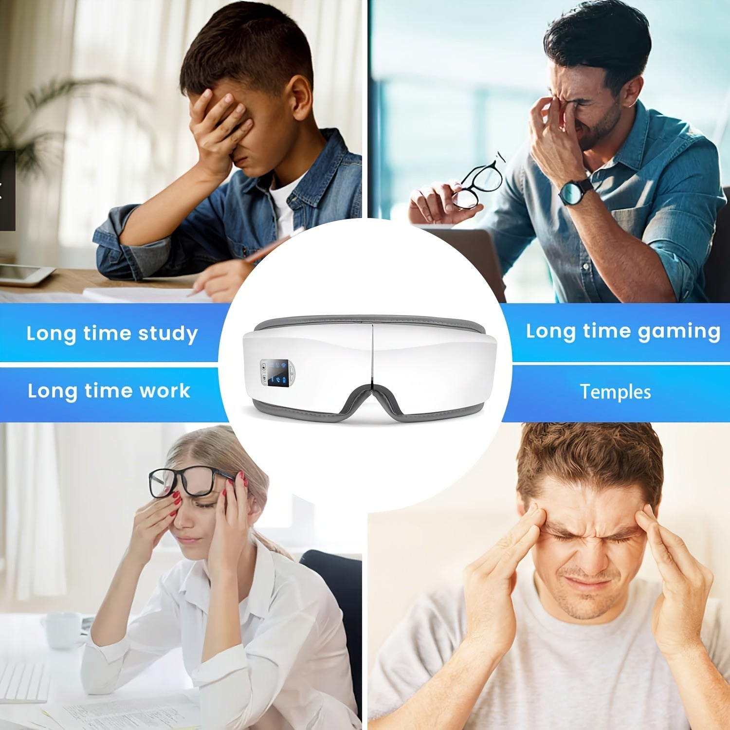Intelligent Eye Massager, Portable, Hot Compress, Music